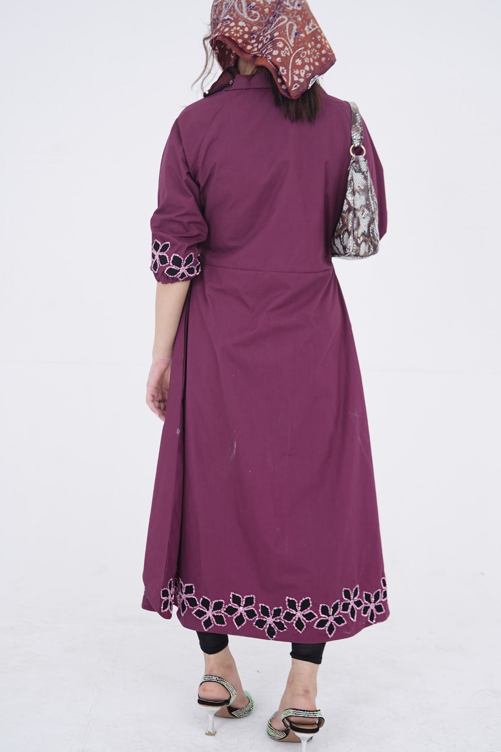 Maroon Cutwork High-Low Frock