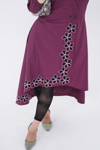 Maroon Cutwork High-Low Frock