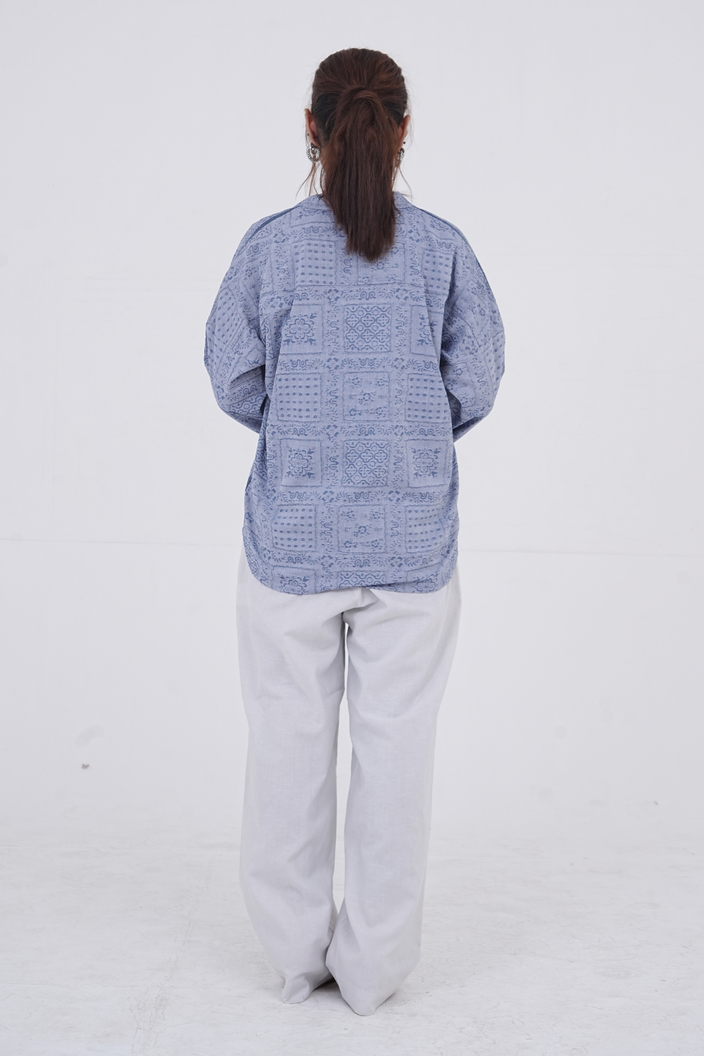 Slate Grey Chambray Textured Shirt