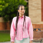 Carrot Cotton High-Low Shirt