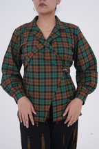 Check Wrap Belt Shirt