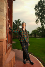 Check Wrap Belt Shirt